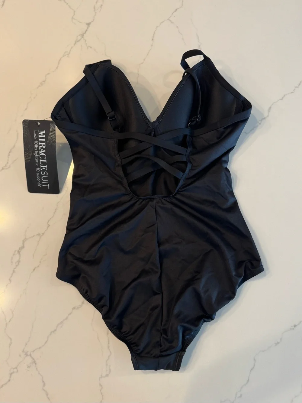 Miraclesuit Black One-Piece Swimsuit with Gold Side Embellishment